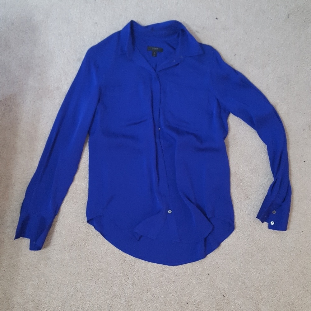 J crew button down silk shirt